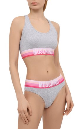 Женские трусы-шорты MOSCHINO UNDERWEAR WOMAN серого цвета по цене 5805 руб., арт. A4740/9021 | Фото 2 Женские трусы-шорты MOSCHINO UNDERWEAR WOMAN серого цвета, арт. A4740/9021 | Фото 2