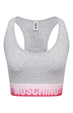 Женский топ-бра MOSCHINO UNDERWEAR WOMAN серого цвета по цене 9950 руб., арт. A6806/9021 | Фото 1 Женский топ-бра MOSCHINO UNDERWEAR WOMAN серого цвета, арт. A6806/9021 | Фото 1