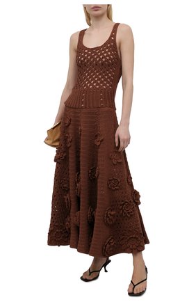 Женское хлопковое платье VALENTINO коричневого цвета по цене 1040000 руб., арт. VB0KD06H6CM | Фото 2 Женское хлопковое платье VALENTINO коричневого цвета, арт. VB0KD06H6CM | Фото 2