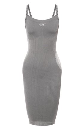 Женское платье OFF-WHITE серого цвета по цене 39650 руб., арт. 0WVT014S21KNI001 | Фото 1 Женское платье OFF-WHITE серого цвета, арт. 0WVT014S21KNI001 | Фото 1