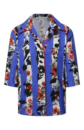 Женская рубашка из вискозы OFF-WHITE синего цвета по цене 62600 руб., арт. 0WGA071S21FAB002 | Фото 1 Женская рубашка из вискозы OFF-WHITE синего цвета, арт. 0WGA071S21FAB002 | Фото 1
