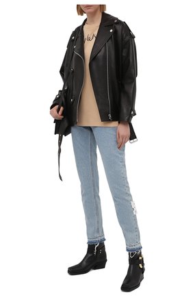 Женская хлопковая футболка OFF-WHITE бежевого цвета по цене 23500 руб., арт. 0WAA089S21JER003 | Фото 2 Женская хлопковая футболка OFF-WHITE бежевого цвета, арт. 0WAA089S21JER003 | Фото 2