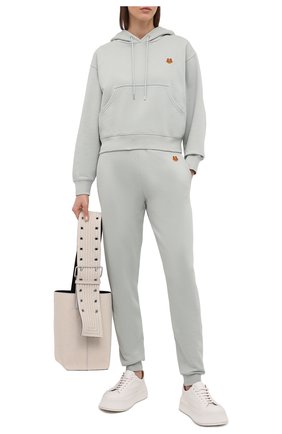 Женский хлопковое худи KENZO светло-зеленого цвета по цене 29950 руб., арт. FB52SW7774ML | Фото 2 Женский хлопковое худи KENZO светло-зеленого цвета, арт. FB52SW7774ML | Фото 2