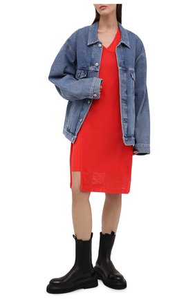 Женское хлопковое платье KENZO красного цвета по цене 24500 руб., арт. FB52R07954SA | Фото 2 Женское хлопковое платье KENZO красного цвета, арт. FB52R07954SA | Фото 2