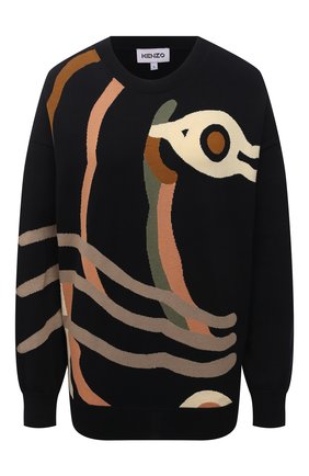 Женский хлопковый пуловер kenzo x wwf KENZO черного цвета по цене 32850 руб., арт. FB52PU5853SE | Фото 1 Женский хлопковый пуловер kenzo x wwf KENZO черного цвета, арт. FB52PU5853SE | Фото 1
