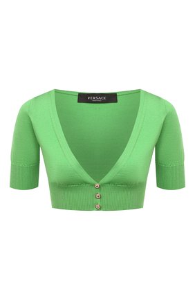 Женский шелковый топ VERSACE зеленого цвета по цене 58100 руб., арт. A88423/A237533 | Фото 1 Женский шелковый топ VERSACE зеленого цвета, арт. A88423/A237533 | Фото 1