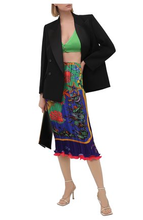 Женский шелковый топ VERSACE зеленого цвета по цене 58100 руб., арт. A88423/A237533 | Фото 2 Женский шелковый топ VERSACE зеленого цвета, арт. A88423/A237533 | Фото 2