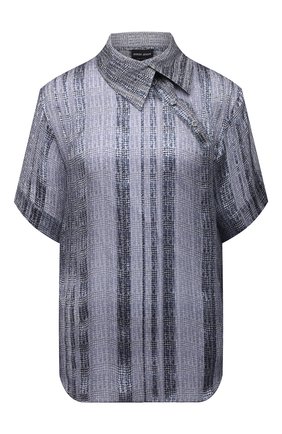 Женская шелковая блузка GIORGIO ARMANI голубого цвета по цене 117500 руб., арт. 1WHCC01I/T02MT | Фото 1 Женская шелковая блузка GIORGIO ARMANI голубого цвета, арт. 1WHCC01I/T02MT | Фото 1