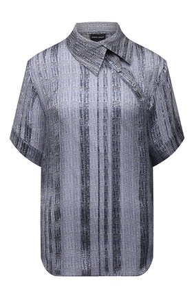 Женская шелковая блузка GIORGIO ARMANI голубого цвета по цене 131500 руб., арт. 1WHCC01I/T02MT | Фото 1