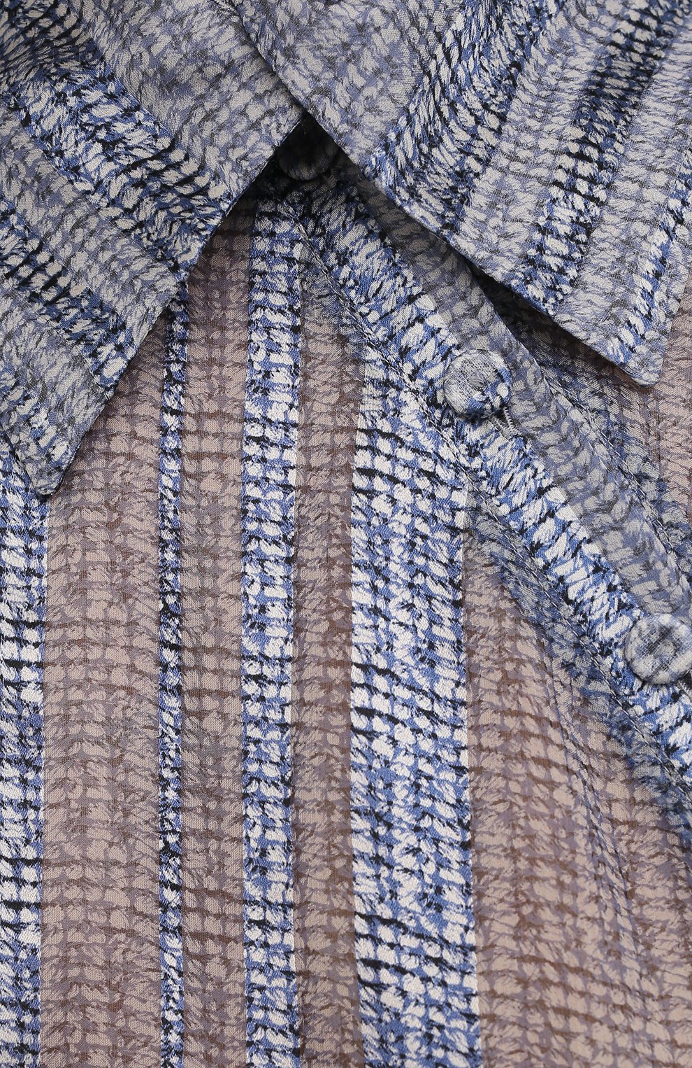 Женская шелковая блузка GIORGIO ARMANI голубого цвета, арт. 1WHCC01I/T02MT | Фото 5 (Материал внешний: Шелк; Рукава: Короткие; Длина (для топов): Стандартные; Принт: С принтом; Стили: Романтичный; Женское Кросс-КТ: Блуза-одежда)