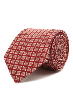 Мужской шелковый галстук LUIGI BORRELLI красного цвета, арт. LC80/T31030 | Фото 1 (Материал: Текстиль, Шелк; Принт: С принтом)