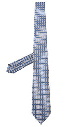 Мужской шелковый галстук LUIGI BORRELLI синего цвета, арт. LC80/T31030 | Фото 2 (Материал: Шелк, Текстиль; Принт: С принтом)