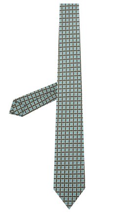 Мужской шелковый галстук LUIGI BORRELLI бирюзового цвета, арт. LC80/T31030 | Фото 2 (Материал: Текстиль, Шелк; Принт: С принтом)