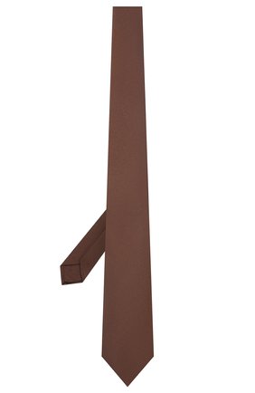 Мужской шелковый галстук LUIGI BORRELLI коричневого цвета, арт. LC80/T9199 | Фото 2 (Материал: Текстиль, Шелк; Принт: Без принта)