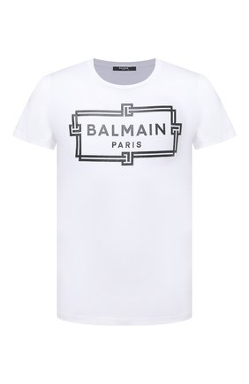 Мужская хлопковая футболка BALMAIN белого цвета по цене 38250 руб., арт. VH0EF000/G065 | Фото 1 Мужская хлопковая футболка BALMAIN белого цвета, арт. VH0EF000/G065 | Фото 1