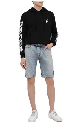 Мужские джинсовые шорты OFF-WHITE синего цвета по цене 44650 руб., арт. 0MYC005S21DEN002 | Фото 2 Мужские джинсовые шорты OFF-WHITE синего цвета, арт. 0MYC005S21DEN002 | Фото 2 (Кросс-КТ: Деним; Принт: Без принта; Длина Шорты М: До колена; Материал внешний: Хлопок, Деним; Стили: Гранж)