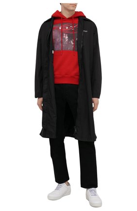 Мужской хлопковое худи OFF-WHITE красного цвета по цене 52300 руб., арт. 0MBB034S21FLE007 | Фото 2 Мужской хлопковое худи OFF-WHITE красного цвета, арт. 0MBB034S21FLE007 | Фото 2 (Стили: Гранж, Спорт-шик; Принт: С принтом; Мужское Кросс-КТ: Худи-одежда; Материал внешний: Хлопок; Длина (для топов): Стандартные; Рукава: Длинные)
