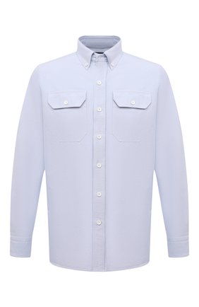 Мужская хлопковая рубашка TOM FORD голубого цвета по цене 53150 руб., арт. QFT092/94UDAN | Фото 1 Мужская хлопковая рубашка TOM FORD голубого цвета, арт. QFT092/94UDAN | Фото 1 (Длина (для топов): Стандартные; Материал внешний: Хлопок; Случай: Повседневный; Стили: Кэжуэл; Воротник: Button down; Манжеты: На пуговицах; Рукава: Длинные; Принт: Однотонные; Региональные ограничения белый список (Axapta Mercury): RU)