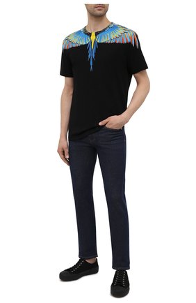 Мужская хлопковая футболка MARCELO BURLON черного цвета по цене 21250 руб., арт. CMAA018S21JER001 | Фото 2 Мужская хлопковая футболка MARCELO BURLON черного цвета, арт. CMAA018S21JER001 | Фото 2