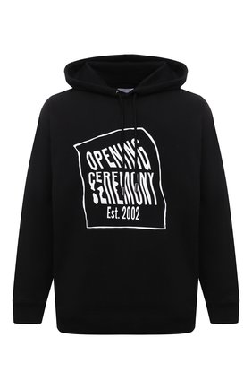 Мужской хлопковое худи OPENING CEREMONY черного цвета по цене 29950 руб., арт. YMBB007S21FLE002 | Фото 1 Мужской хлопковое худи OPENING CEREMONY черного цвета, арт. YMBB007S21FLE002 | Фото 1