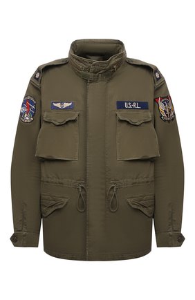 Мужская хлопковая куртка POLO RALPH LAUREN хаки цвета по цене 43100 руб., арт. 711722923/PRL BS | Фото 1 Мужская хлопковая куртка POLO RALPH LAUREN хаки цвета, арт. 711722923/PRL BS | Фото 1