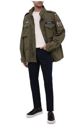 Мужская хлопковая куртка POLO RALPH LAUREN хаки цвета по цене 43100 руб., арт. 711722923/PRL BS | Фото 2 Мужская хлопковая куртка POLO RALPH LAUREN хаки цвета, арт. 711722923/PRL BS | Фото 2