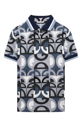 Детское хлопковое поло DOLCE & GABBANA голубого цвета по цене 19950 руб., арт. L4JT6Q/HS7C2/8-14 | Фото 1 Детское хлопковое поло DOLCE & GABBANA голубого цвета, арт. L4JT6Q/HS7C2/8-14 | Фото 1