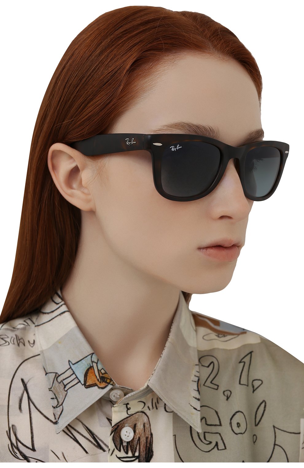 Женские солнцезащитные очки RAY-BAN коричневого цвета, арт. 4105-894/3M | Фото 2 (Кросс-КТ: С/з-унисекс; Региональные ограничения белый список (Axapta Mercury): RU; Тип очков: С/з; Оптика Гендер: оптика-унисекс; Очки форма: Прямоугольные)