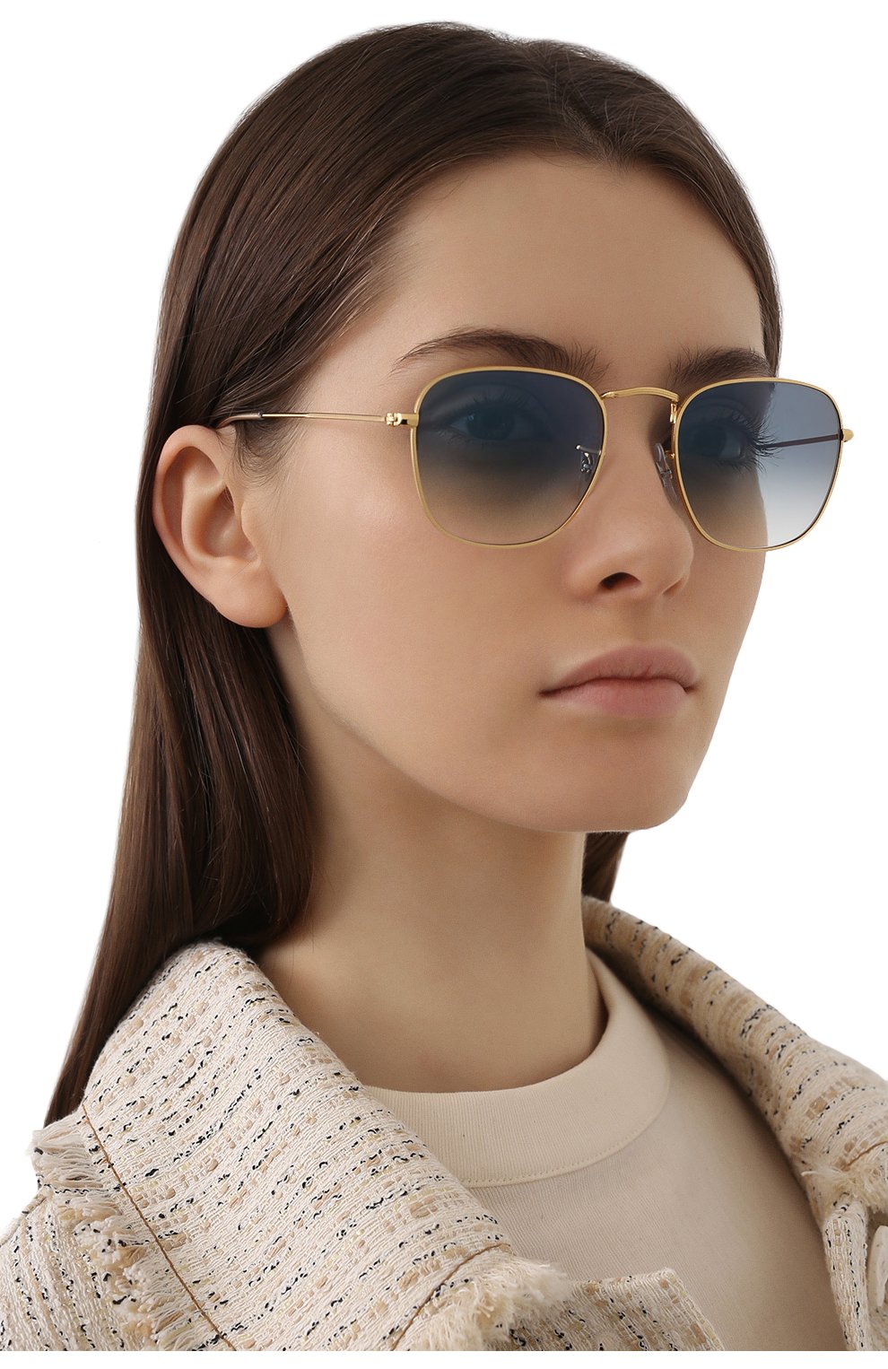 Женские солнцезащитные очки RAY-BAN голубого цвета по цене 12500 руб., арт. 3857-91963F | Фото 2 Женские солнцезащитные очки RAY-BAN голубого цвета, арт. 3857-91963F | Фото 2