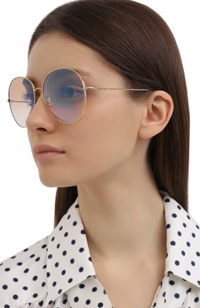 Женские солнцезащитные очки OLIVER PEOPLES светло-розового цвета, арт. 1289S-50357K | Фото 2 (Тип очков: С/з; Оптика Гендер: оптика-женское; Очки форма: Круглые)