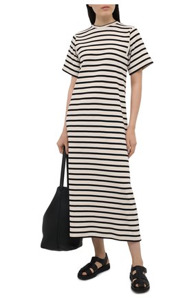 Женское хлопковое платье JIL SANDER черно-белого цвета по цене 48100 руб., арт. JPPS717522-WS247518 | Фото 2 Женское хлопковое платье JIL SANDER черно-белого цвета, арт. JPPS717522-WS247518 | Фото 2