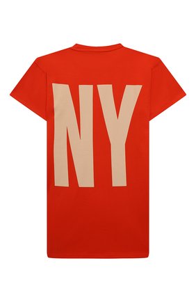 Детское хлопковое платье-футболка DKNY оранжевого цвета по цене 7710 руб., арт. D32777 | Фото 2 Детское хлопковое платье-футболка DKNY оранжевого цвета, арт. D32777 | Фото 2