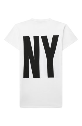 Детское хлопковое платье-футболка DKNY белого цвета по цене 7710 руб., арт. D32777 | Фото 2 Детское хлопковое платье-футболка DKNY белого цвета, арт. D32777 | Фото 2