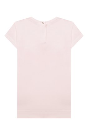 Детский хлопковая футболка MONNALISA розового цвета, арт. 397602SB | Фото 2 (Материал внешний: Хлопок; Рукава: Короткие; Региональные ограничения белый список (Axapta Mercury): RU; Кросс-КТ НВ: Футболка; Ростовка одежда: 24 мес | 92 см)