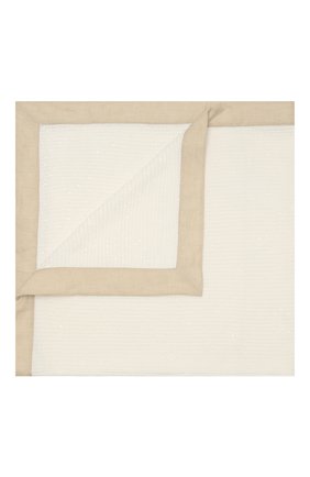 Детского одеяло из хлопка и льна BRUNELLO CUCINELLI белого цвета, арт. B7058L021 | Фото 1 (Материал: Хлопок, Текстиль, Лен)