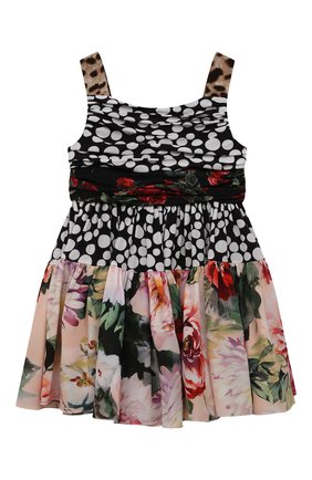 Детское шелковое платье DOLCE & GABBANA разноцветного цвета по цене 69950 руб., арт. L52DT2/G7YQW | Фото 1 Детское шелковое платье DOLCE & GABBANA разноцветного цвета, арт. L52DT2/G7YQW | Фото 1 (Материал внешний: Шелк; Материал подклада: Шелк; Рукава: Короткие; Случай: Повседневный; Девочки Кросс-КТ: Платье-одежда; Ростовка одежда: 2 года | 92 см)