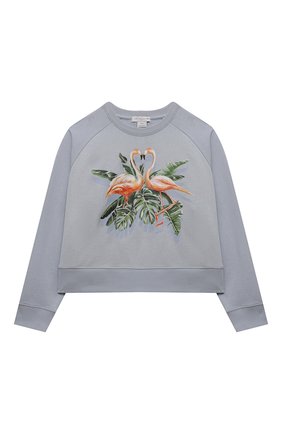 Детский хлопковый свитшот STELLA MCCARTNEY голубого цвета по цене 5875 руб., арт. 602645/SQJ96 | Фото 1 Детский хлопковый свитшот STELLA MCCARTNEY голубого цвета, арт. 602645/SQJ96 | Фото 1 (Рукава: Длинные; Материал внешний: Хлопок; Ростовка одежда: 9 лет | 134 см, 12 лет | 152 см, 13 - 15 лет | 158 см, 16 лет | 164 см, 18 мес | 86 см, 2 года | 92 см, 3 года | 98 см, 4 года | 104 см, 5 лет | 110 см, 7 лет | 122 см)