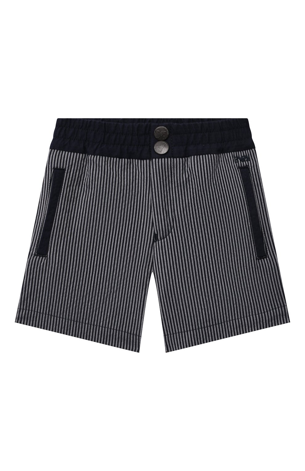 Детские хлопковые шорты EMPORIO ARMANI синего цвета, арт. 3KHPG3/4N5FZ | Фото 1