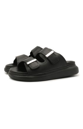 Женские кожаные шлепанцы ALEXANDER MCQUEEN черного цвета по цене 52950 руб., арт. 650784/WHXZE | Фото 1 Женские кожаные шлепанцы ALEXANDER MCQUEEN черного цвета, арт. 650784/WHXZE | Фото 1
