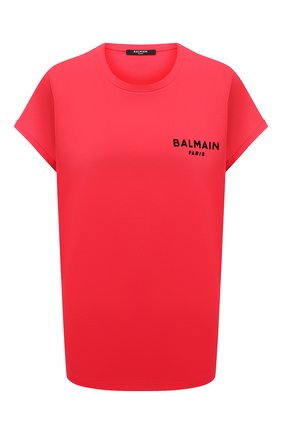 Женская хлопковая футболка BALMAIN фуксия цвета по цене 21150 руб., арт. VF0EF010/B013 | Фото 1 Женская хлопковая футболка BALMAIN фуксия цвета, арт. VF0EF010/B013 | Фото 1 (Женское Кросс-КТ: Футболка-одежда; Стили: Спорт-шик; Материал внешний: Хлопок; Принт: С принтом; Рукава: Короткие; Длина (для топов): Стандартные)