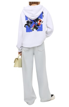 Женский хлопковое худи OFF-WHITE белого цвета по цене 47300 руб., арт. 0WBB035S21JER001 | Фото 2 Женский хлопковое худи OFF-WHITE белого цвета, арт. 0WBB035S21JER001 | Фото 2 (Длина (для топов): Стандартные; Рукава: Длинные; Женское Кросс-КТ: Худи-одежда; Материал внешний: Хлопок; Стили: Спорт-шик)