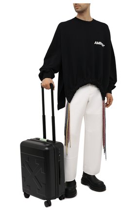 Мужской дорожный чемодан OFF-WHITE черного цвета по цене 63100 руб., арт. 0MNG007S21MAT001 | Фото 2 Мужской дорожный чемодан OFF-WHITE черного цвета, арт. 0MNG007S21MAT001 | Фото 2