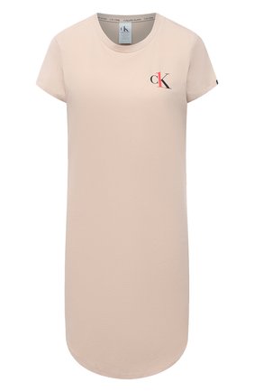 Женская хлопковая сорочка CALVIN KLEIN бежевого цвета по цене 5520 руб., арт. QS6358E | Фото 1 Женская хлопковая сорочка CALVIN KLEIN бежевого цвета, арт. QS6358E | Фото 1