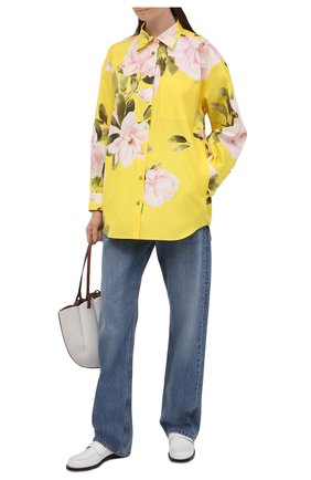 Женская хлопковая рубашка VALENTINO желтого цвета по цене 199500 руб., арт. VB0CI2606D6 | Фото 2 Женская хлопковая рубашка VALENTINO желтого цвета, арт. VB0CI2606D6 | Фото 2