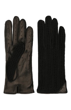 Женские перчатки GIORGIO ARMANI черного цвета по цене 42850 руб., арт. 794216/1A202 | Фото 2 Женские перчатки GIORGIO ARMANI черного цвета, арт. 794216/1A202 | Фото 2