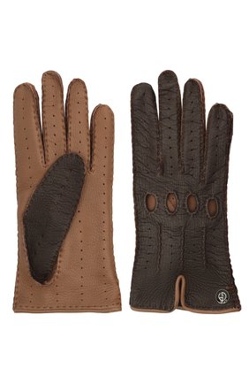 Женские кожаные перчатки GIORGIO ARMANI коричневого цвета по цене 42850 руб., арт. 794205/1A200 | Фото 2 Женские кожаные перчатки GIORGIO ARMANI коричневого цвета, арт. 794205/1A200 | Фото 2