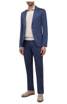 Мужские льняные брюки LORO PIANA темно-синего цвета по цене 87550 руб., арт. FAL6961 | Фото 2 Мужские льняные брюки LORO PIANA темно-синего цвета, арт. FAL6961 | Фото 2