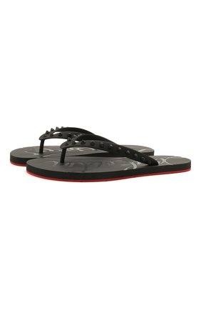 Мужские резиновые шлепанцы loubi flip CHRISTIAN LOUBOUTIN черного цвета по цене 28200 руб., арт. 1201016/L0UBI FLIP FLAT | Фото 1 Мужские резиновые шлепанцы loubi flip CHRISTIAN LOUBOUTIN черного цвета, арт. 1201016/L0UBI FLIP FLAT | Фото 1