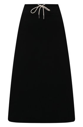 Женская хлопковая юбка JIL SANDER черного цвета, арт. JPPS727514-WS248608 | Фото 1 (Длина Ж (юбки, платья, шорты): Миди; Женское Кросс-КТ: Юбка-одежда; Стили: Кэжуэл; Материал внешний: Хлопок)