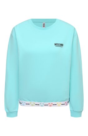Женская хлопковый свитшот MOSCHINO UNDERWEAR WOMAN бирюзового цвета по цене 22800 руб., арт. A1710/9004 | Фото 1 Женская хлопковый свитшот MOSCHINO UNDERWEAR WOMAN бирюзового цвета, арт. A1710/9004 | Фото 1